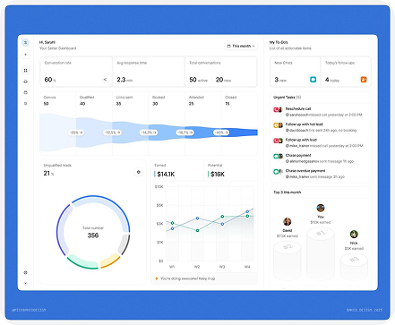 Looker Studio PPC dashboard showing ad spend, leads and cost per lead for one client